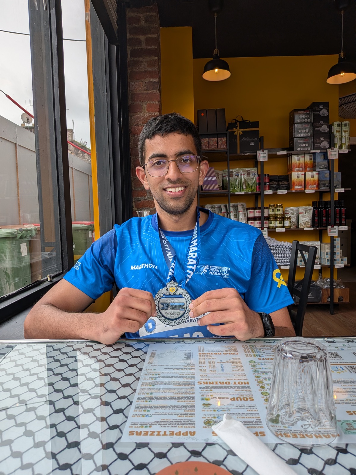 Me with the Cork City Marathon medal, post-race